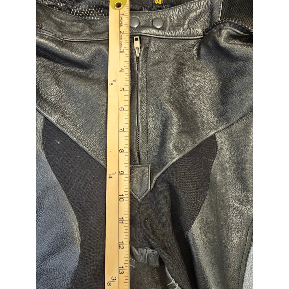 AGVSPORT Leather Motorcycle Racing Pants Black Silver Knee Sliders Size 44 - Picture 12 of 13